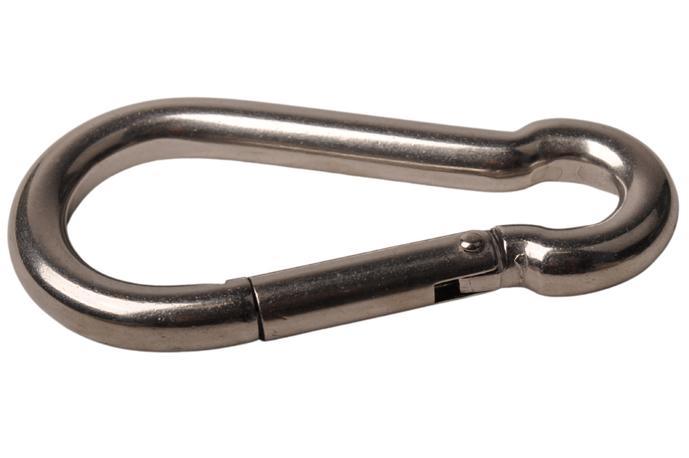 Cantonal Mousqueton en acier inoxydable 100x10 mm - diamètre de l'œillet 14 mm