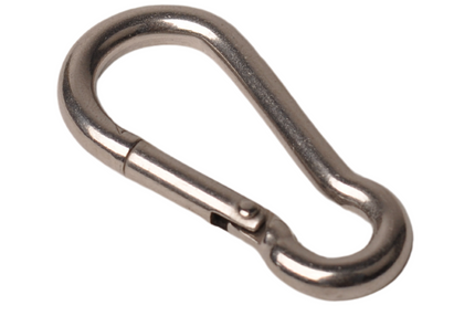 Cantonal Mousqueton en acier inoxydable 50x5 mm - diamètre de l'œillet 8 mm