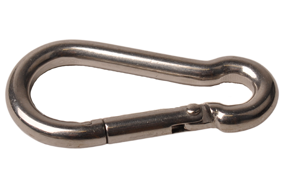 Cantonal Mousqueton en acier inoxydable 60x6 mm - diamètre de l'œillet 9 mm