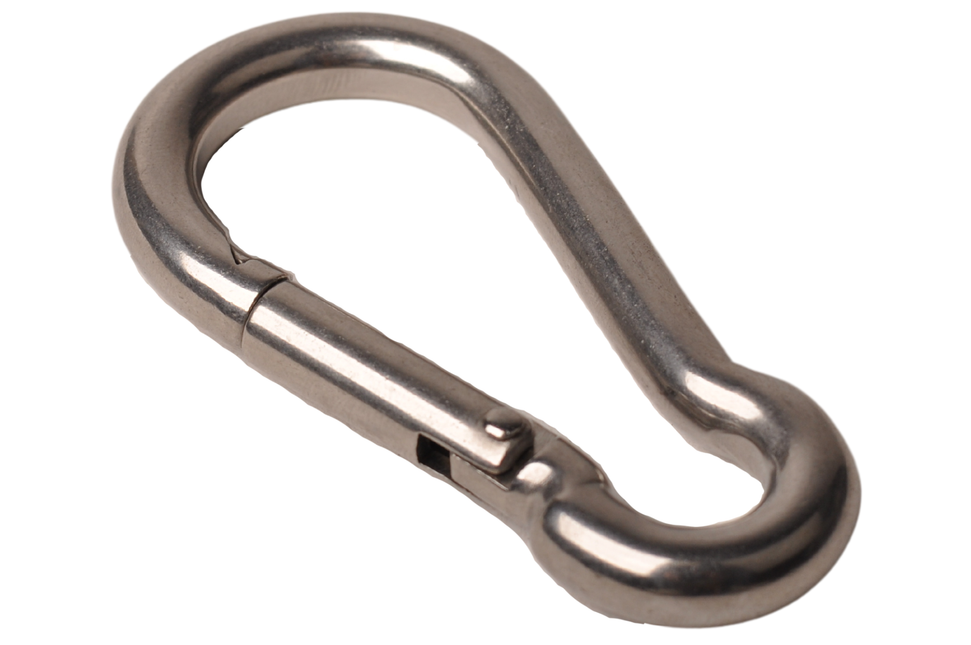 Cantonal Mousqueton en acier inoxydable 80x8 mm - diamètre de l'œillet 12 mm