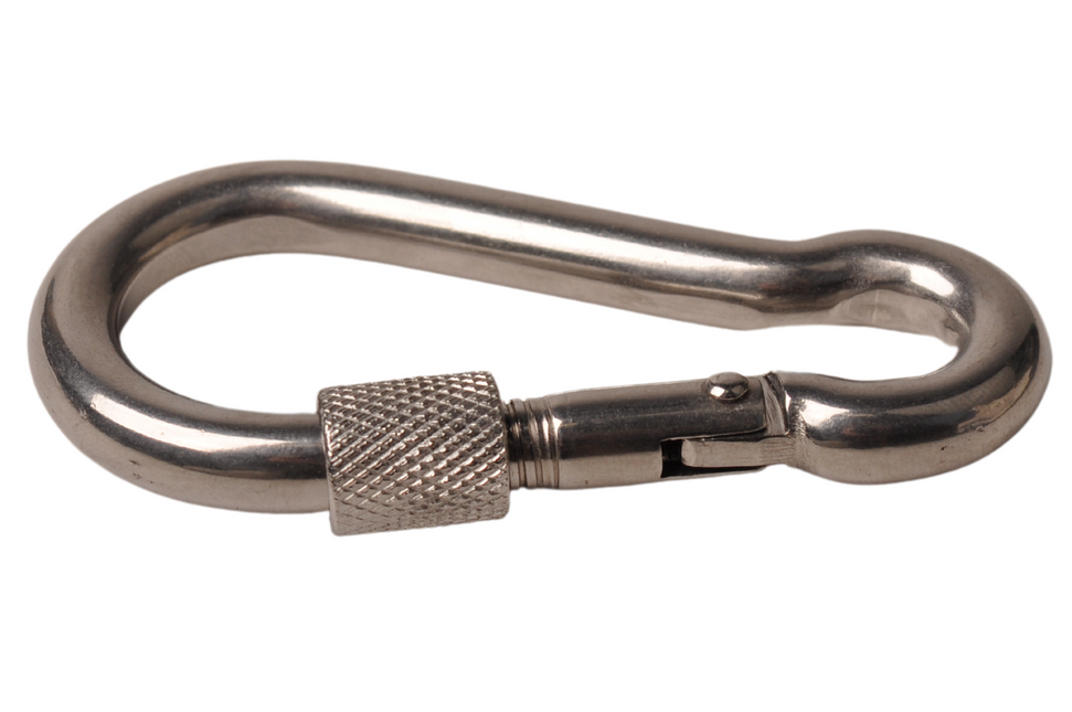 Cantonal Mousqueton inox 80x12 mm - oeillet 12 mm