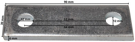 Cantonal Plaque de montage 90x30x6 mm