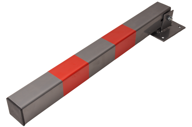 Cantonal Poteau anti-stationnement rabattable avec serrure - 650x60x60 mm - gris/rouge