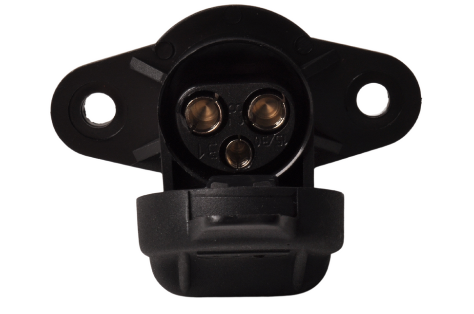 Cantonal Prise de courant à 3 broches avec raccordement par fiche plate - noire