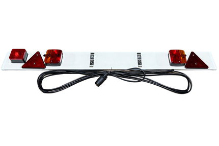Cantonal Rampe de signalisation en plastique pour remorque - longueur 137 cm - câble principal de 8 mètres - connexion à 7 broches - Plug & Play
