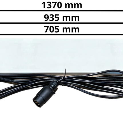 Cantonal Rampe de signalisation en plastique pour remorque - longueur 137 cm - câble principal de 8 mètres - connexion à 13 broches - Plug & Play