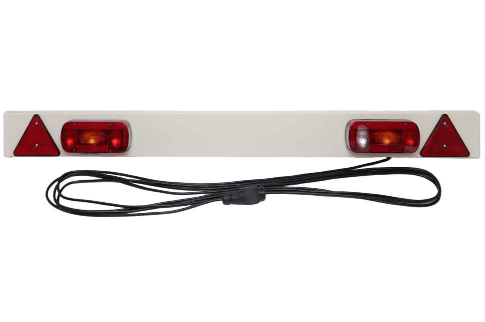 Cantonal Rampe d’éclairage pour remorque - 150 cm de large - Prises 13 broches sur 9 mètres de câble