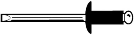 Cantonal Rivet aluminium à tête plate - Rivet pop - 6 x 18 mm - Zone de serrage 11 - 13 mm - 3900 N - les 10