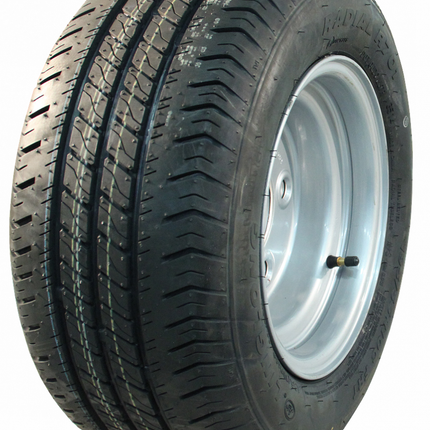 Cantonal Roue complète 10 pouces -18x8.00-10 / 195/50 B10 Pneus + Jantes - Opel Pas : 4x100 - 750 kg - 10PR - 60 mm diamètre moyeu