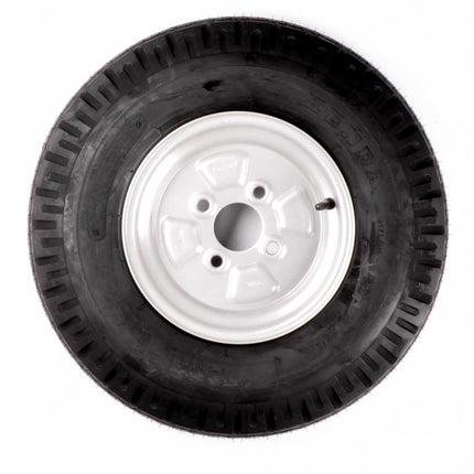 Cantonal Roue complète 10 pouces - 5.00-10 pneu + jante - Opel diamètre de trous: 4x100 - 440 kg - 6PR - diamètre du moyeu:  60 mm