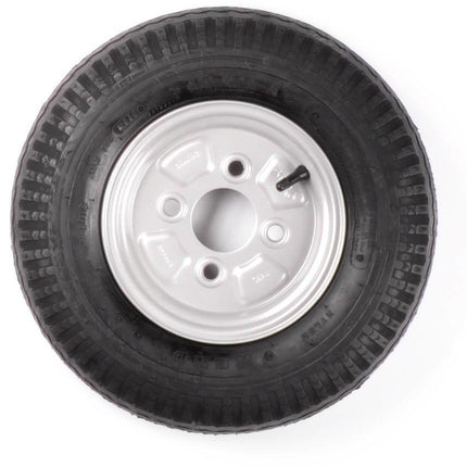 Cantonal Roue complète 10 pouces - pneu 4.00-10 + jante - pas Français : 4x115 - 345 kg - 6PR - 85 mm diamètre du moyeu