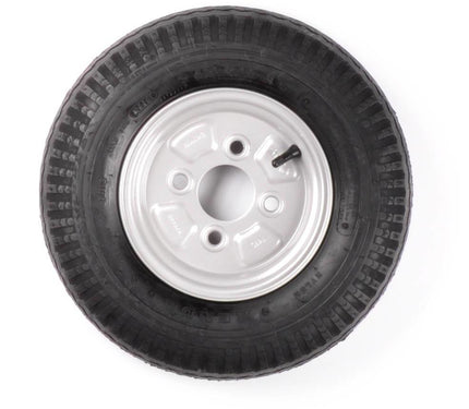 Cantonal Roue complète 10 pouces - pneu 4.00-10 + jante - pas Français : 4x115 - 345 kg - 6PR - 85 mm diamètre du moyeu