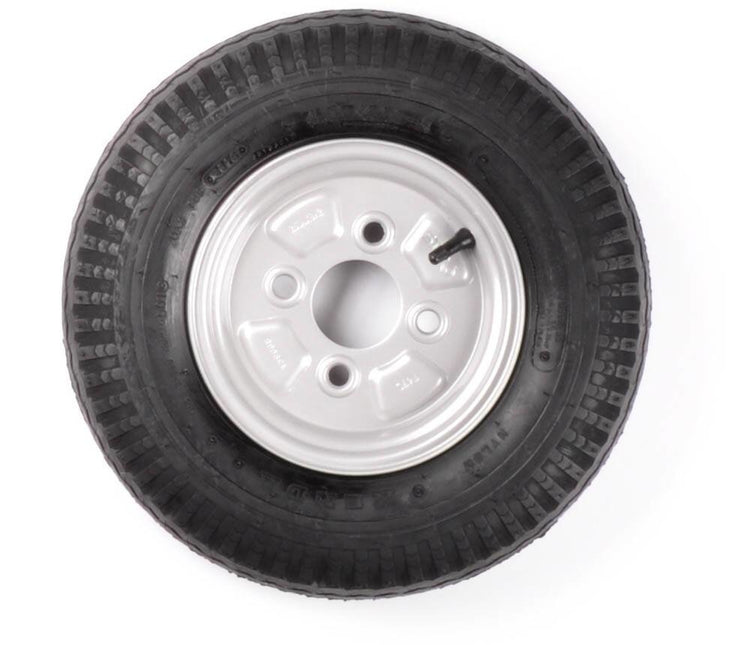 Cantonal Roue complète 10 pouces - pneu 4.50-10 + jante - Opel diamètre de trous : 4x100 - 400 kg - 6PR - diamètre du moyeu:  60 mm