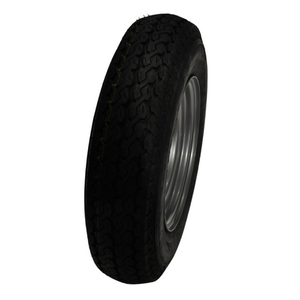 Cantonal Roue complète 10 pouces - pneu 4.50-10 + jante - Opel diamètre de trous : 4x100 - 400 kg - 6PR - diamètre du moyeu:  60 mm