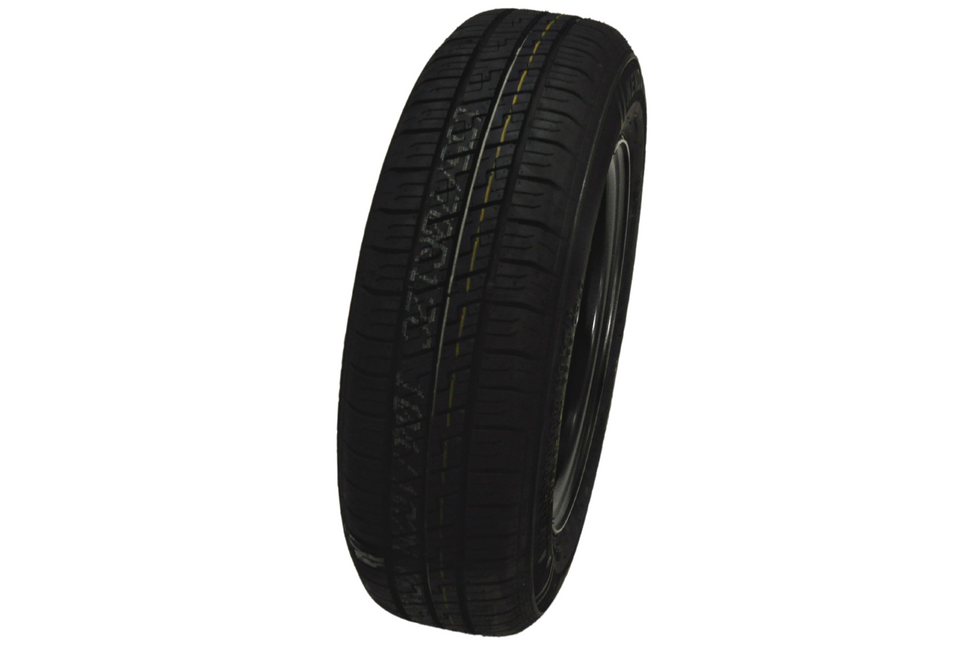 Cantonal Roue complète 12 pouces - pneu 155/70R12C + jante - cercle de trous Mercedes : 5x112 - 900 kg - diamètre du moyeu: 67 mm
