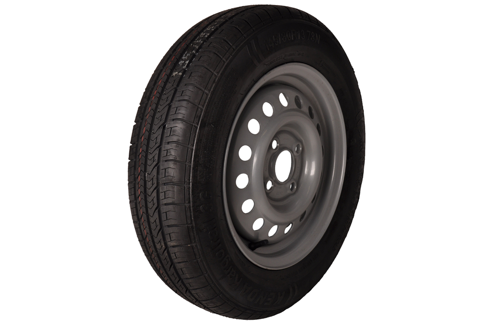 Cantonal Roue complète 145R13 pneu + jante (cercle de trous 4x100, trou de moyeu 57) 425 kg diamètre du moyeu: 57 mm
