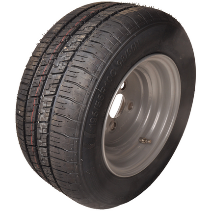 Cantonal Roue complète - 195/55R10C - pneu + jante - pas Vauxhall : 4x100 - 10PR - capacité de charge 500 kg - diamètre du moyeu 60 mm