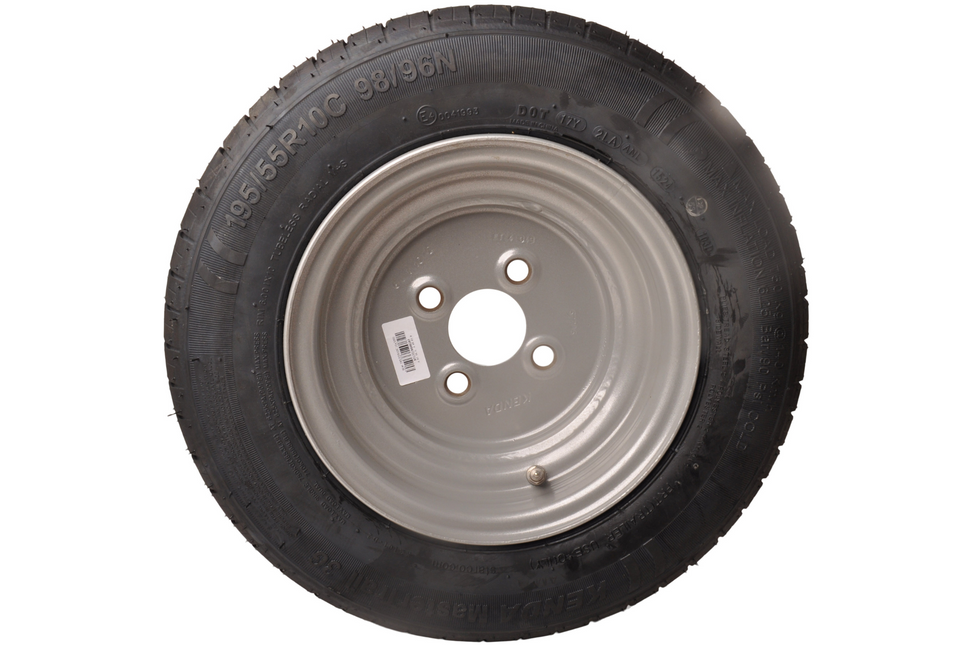 Cantonal Roue complète - 195/55R10C - pneu + jante - pas Vauxhall : 4x100 - 10PR - capacité de charge 500 kg - diamètre du moyeu 60 mm