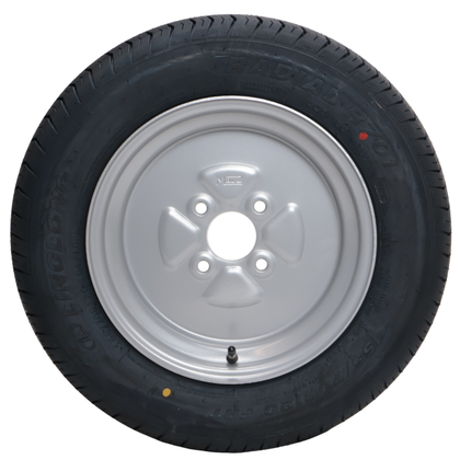 Cantonal Roue complète de remorque - 155/70R12C - entraxe : 4x100 - capacité de charge : 450 kg - diamètre du moyeu : 60 mm