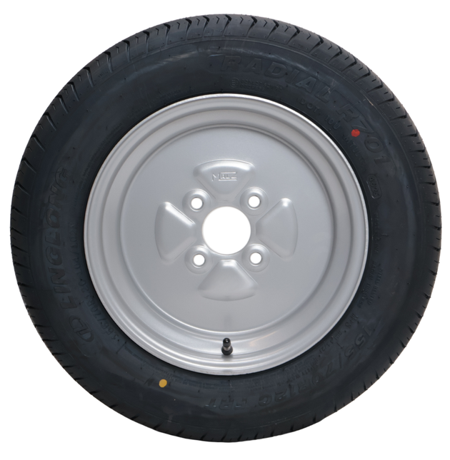 Cantonal Roue complète de remorque - 155/70R12C - entraxe : 4x100 - capacité de charge : 450 kg - diamètre du moyeu : 60 mm