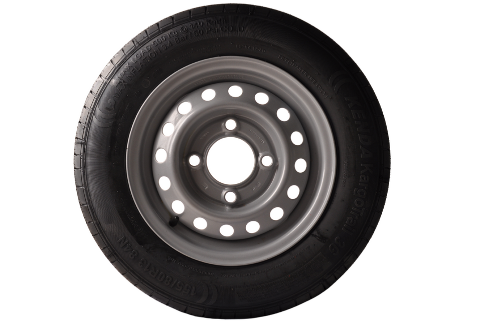 Cantonal Roue complète de remorque - 155R13 - entraxe : 4x130 - capacité de charge : 500 kg - diamètre du moyeu : 85 mm