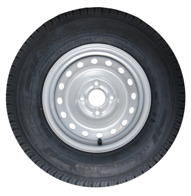 Cantonal Roue complète de remorque - 175R13 - entraxe : 4x100 - capacité de charge : 650 kg - diamètre du moyeu : 57 mm