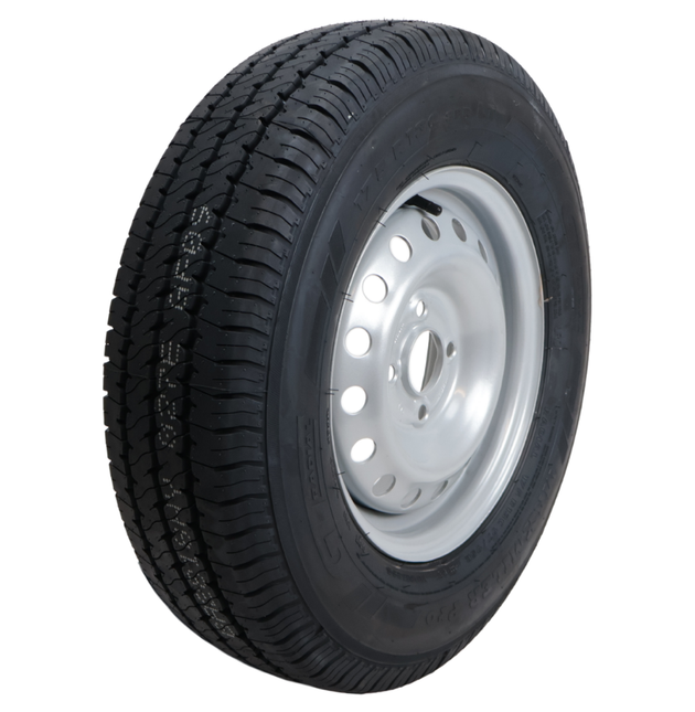 Cantonal Roue complète de remorque - 175R13 - entraxe : 4x100 - capacité de charge : 650 kg - diamètre du moyeu : 57 mm
