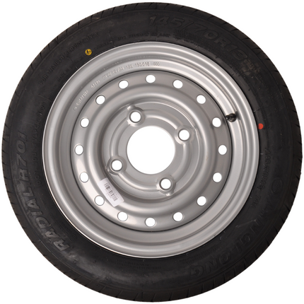 Cantonal Roue complète - pneu 145/70R13 + jante - pas : 4x130 - capacité de charge 375 kg - diamètre du moyeu 85 mm