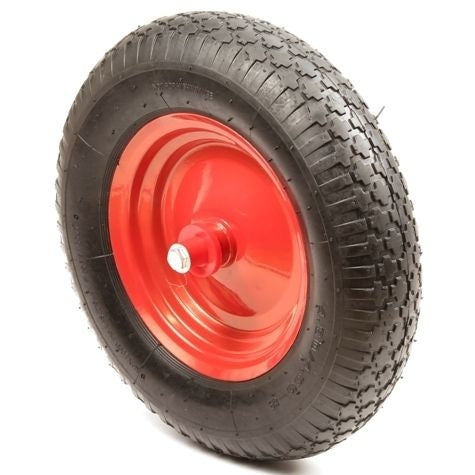 Cantonal Roue de brouette - 4.00-8 - bandage pneumatique et jante en acier - capacité de charge 195 kg - trou d'axe/diamètre de moyeu 20 mm - roulements à billes inclus