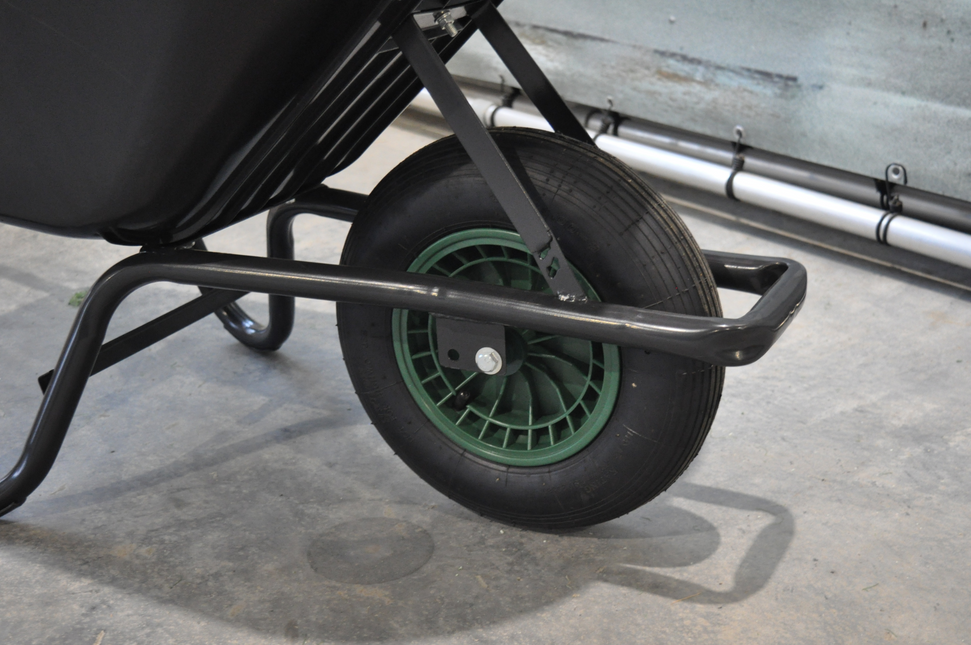 Cantonal Roue de brouette - 4.00-8 - bandage pneumatique et jante en plastique - charge maximale de 250 kg - trou d'axe/diamètre de moyeu de 20 mm - Inclus roulement à rouleaux