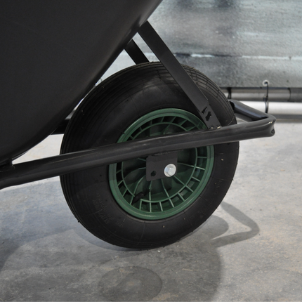 Cantonal Roue de brouette - 4.00-8 - bandage pneumatique et jante en plastique - charge maximale de 250 kg - trou d'axe/diamètre de moyeu de 20 mm - Inclus roulement à rouleaux