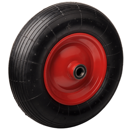 Cantonal Roue de brouette robuste 4.00-8 - jante en acier rouge - 220 kg