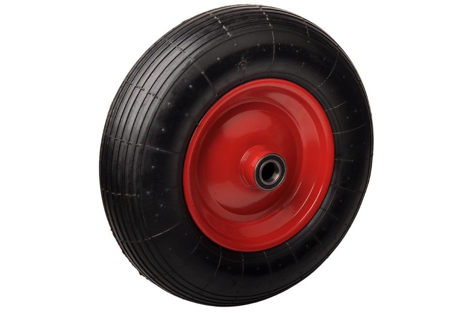 Cantonal Roue de brouette robuste 4.00-8 - jante en acier rouge - 220 kg