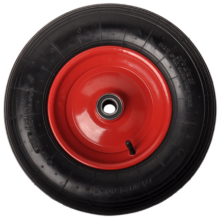 Cantonal Roue de brouette robuste 4.00-8 - jante en acier rouge - 220 kg