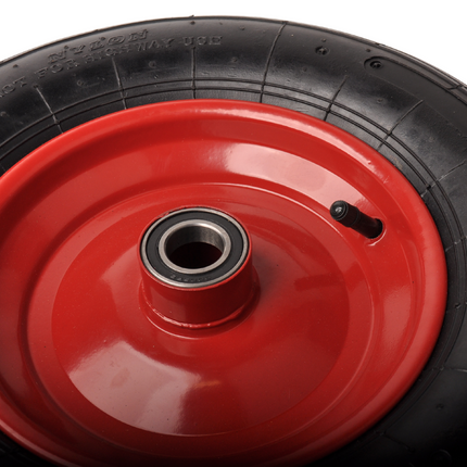 Cantonal Roue de brouette robuste 4.00-8 - jante en acier rouge - 220 kg