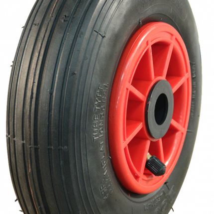 Cantonal Roue de camion 2.50-4 - bandage pneumatique et jante en plastique - charge maximale 75 kg - trou d'axe/diamètre de moyeu 20 mm - roulements à rouleaux inclus