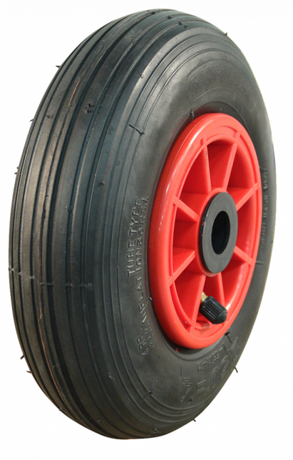 Cantonal Roue de camion 2.50-4 - bandage pneumatique et jante en plastique - charge maximale 75 kg - trou d'axe/diamètre de moyeu 20 mm - roulements à rouleaux inclus