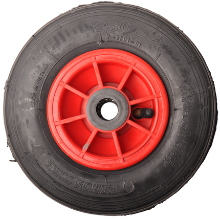 Cantonal Roue de camion 2.50-4 - bandage pneumatique et jante en plastique - charge maximale 75 kg - trou d'axe/diamètre de moyeu 20 mm - roulements à rouleaux inclus