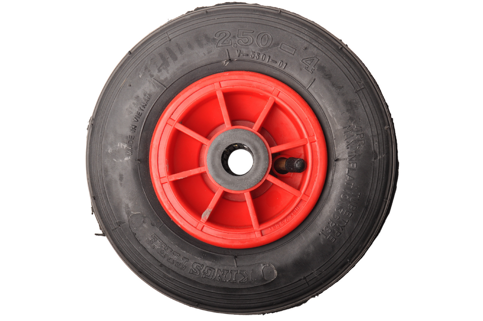 Cantonal Roue de camion 2.50-4 - bandage pneumatique et jante en plastique - charge maximale 75 kg - trou d'axe/diamètre de moyeu 20 mm - roulements à rouleaux inclus