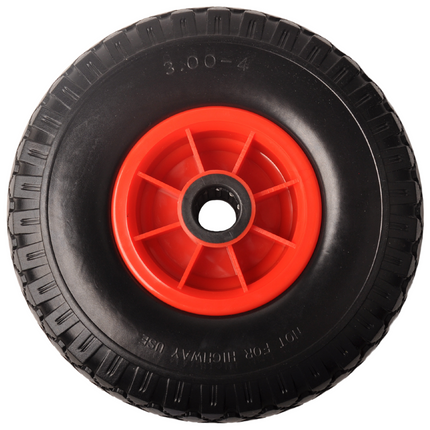 Cantonal Roue de diable - 3.00-4 - anti-fuite et jantes en plastique - charge max. 125 kg - diamètre trou d'axe/nombre de moyeux 25 mm - roulements à rouleaux inclus