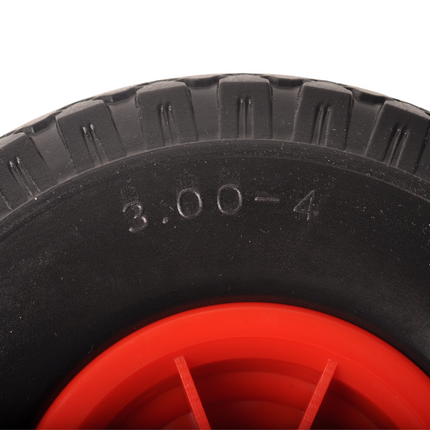 Cantonal Roue de diable - 3.00-4 - anti-fuite et jantes en plastique - charge max. 125 kg - diamètre trou d'axe/nombre de moyeux 25 mm - roulements à rouleaux inclus