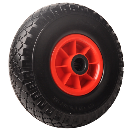 Cantonal Roue de diable - 3.00-4 - anti-fuite et jantes en plastique - charge max. 125 kg - diamètre trou d'axe/nombre de moyeux 25 mm - roulements à rouleaux inclus