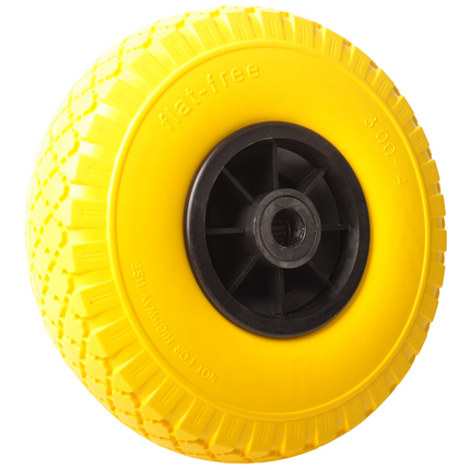 Cantonal Roue de diable - 3.00-4 - bandage en caoutchouc plein et jante en plastique - capacité de charge 100 kg - diamètre trou d'axe/nombre de moyeux 20 mm - roulements à rouleaux inclus