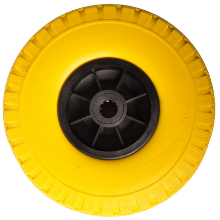 Cantonal Roue de diable - 3.00-4 - bandage en caoutchouc plein et jante en plastique - capacité de charge 100 kg - diamètre trou d'axe/nombre de moyeux 20 mm - roulements à rouleaux inclus