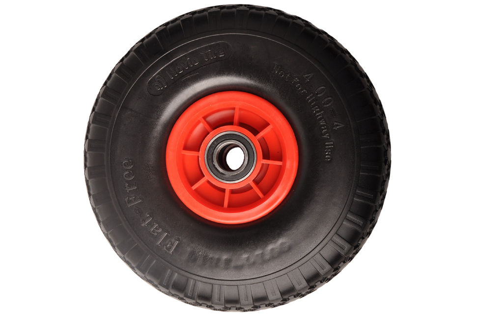 Cantonal Roue de diable - 4.00-4 - pneu plein et jante plastique - charge max. 125 kg - diamètre trou/jante 25 mm - roulements à billes inclus