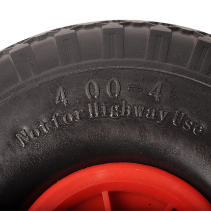 Cantonal Roue de diable - 4.00-4 - pneu plein et jante plastique - charge max. 125 kg - diamètre trou/jante 25 mm - roulements à billes inclus