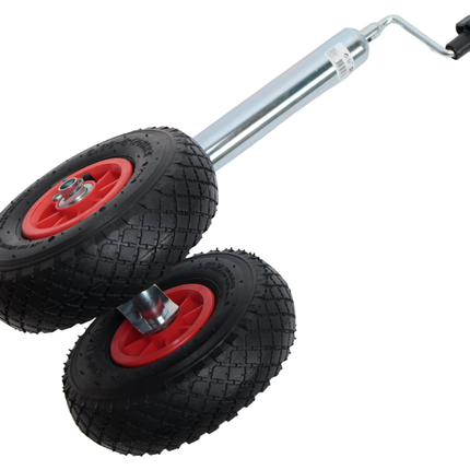 Cantonal Roue jockey double - 48 mm - capacité de charge : 180 kg - pneus gonfables