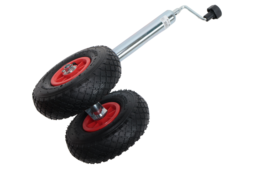 Cantonal Roue jockey double - 48 mm - capacité de charge : 180 kg - pneus gonfables