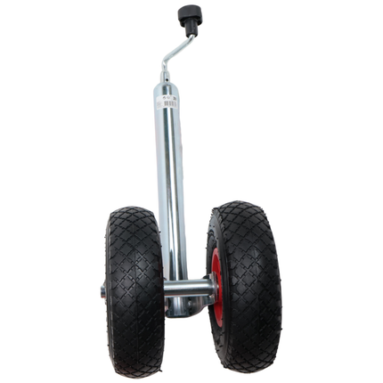 Cantonal Roue jockey double - 48 mm - capacité de charge : 180 kg - pneus gonfables