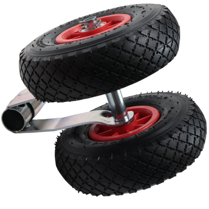 Cantonal Roue jockey double - 48 mm - capacité de charge : 180 kg - pneus gonfables